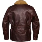 Men’s Belted Shearling Leather Coat