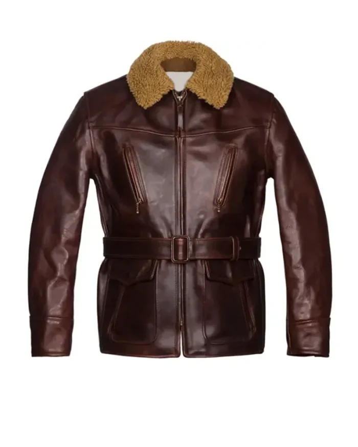 Mens-Belted-Shearling-Leather-Coat