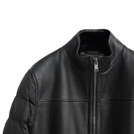 Mens-Black-biker-Puffer-Jacket 2