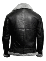 B3 Bomber Black Fur Pilot Leather Jacket 1