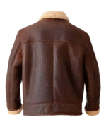 Mens Brown Aviator Shearling Leather Jacket 1