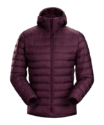Burgundy Hooded Down Jacket