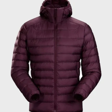 Burgundy-Hooded-Down-Jacket-1
