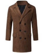 Mens Double Breasted Brown Coat 1