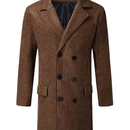 Mens Double Breasted Brown Coat 1