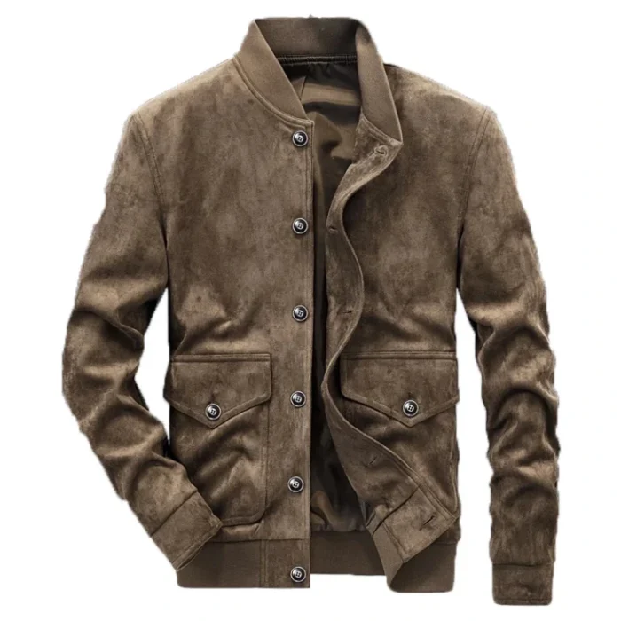 Mens-Vintage-Brown-Suede-Bomber-Leather-Jacket