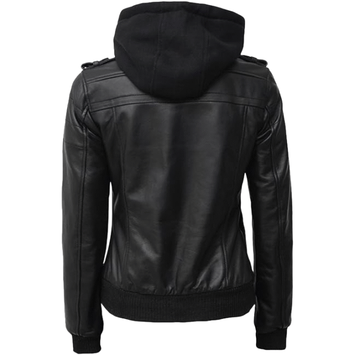 Black-Hooded-Bomber-Leather-Jacket 02