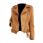 Women-Brown-Biker-Suede-Leather-Jacket