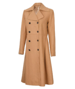Women’s Beige Wool Coat – Double-Breasted 2