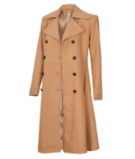 Women’s Beige Wool Coat – Double-Breasted 3