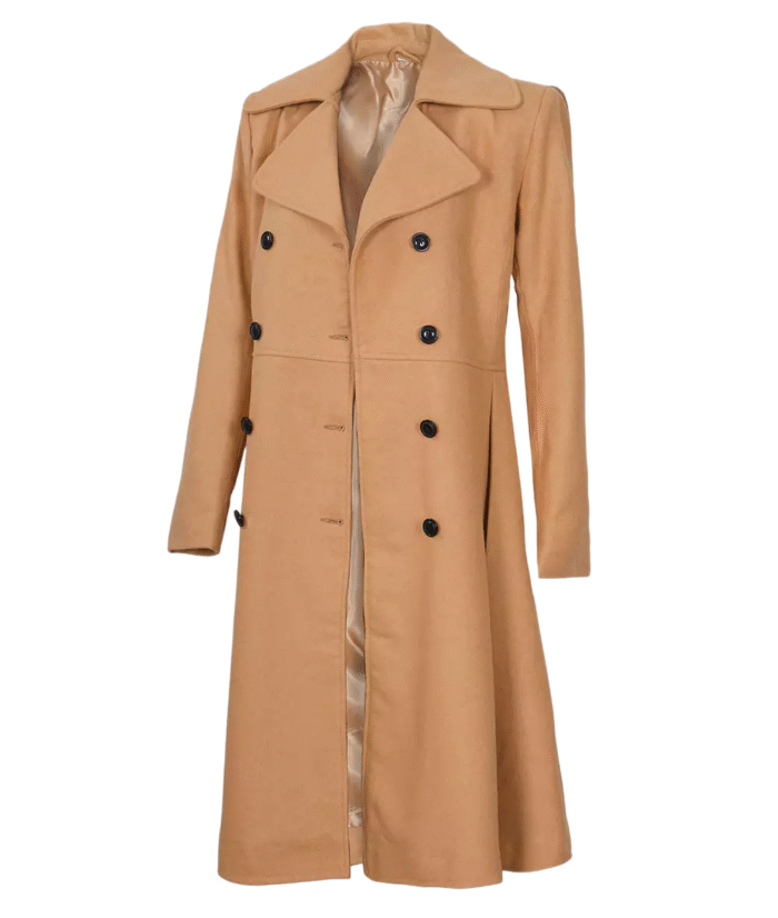 Women’s Beige Wool Coat – Double-Breasted 3