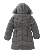 Womens Grey Hooded Puffer Coat 2