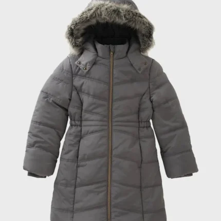 Womens-Grey-Hooded-Puffer-Coat