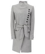 Womens Grey Wool Robe Coat 1