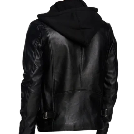 Men Detachable Black Hooded Jacket 2