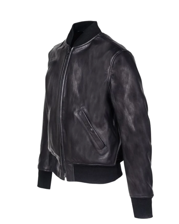 Men Fashion Black Bomber Jacket 2