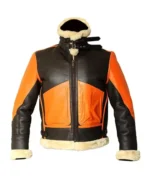 Mens B3 Orange Shearling Sheepskin Jacket
