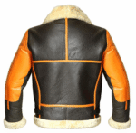 Mens B3 Orange Shearling Sheepskin Jacket 3