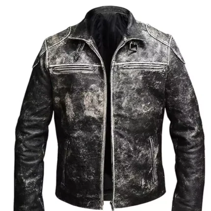 Mens Black Vintage Retro Distressed Antique Jacket 1