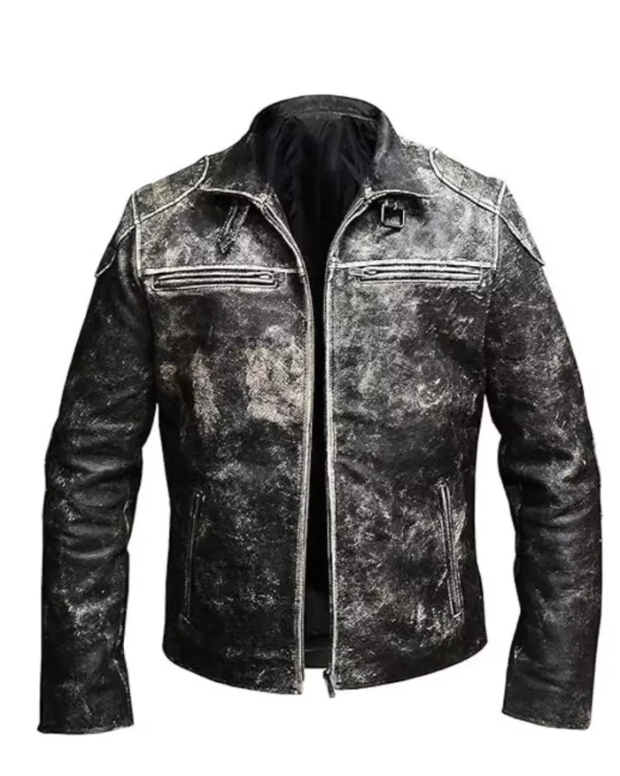 Mens Black Vintage Retro Distressed Antique Jacket 1