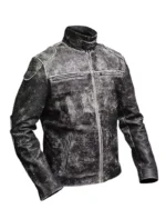 Mens Black Vintage Retro Distressed Antique Jacket 2