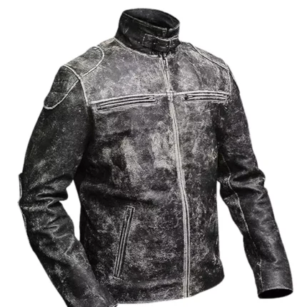 Mens Black Vintage Retro Distressed Antique Jacket 2