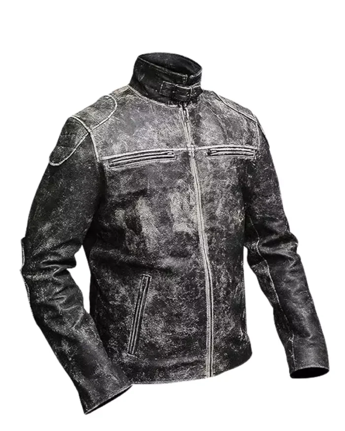 Mens Black Vintage Retro Distressed Antique Jacket 2