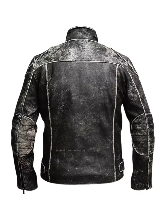 Mens Black Vintage Retro Distressed Antique Jacket 3