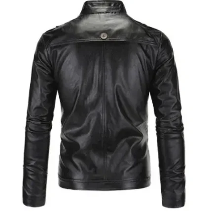 Women Black Leather Motorcycle Jacket 1