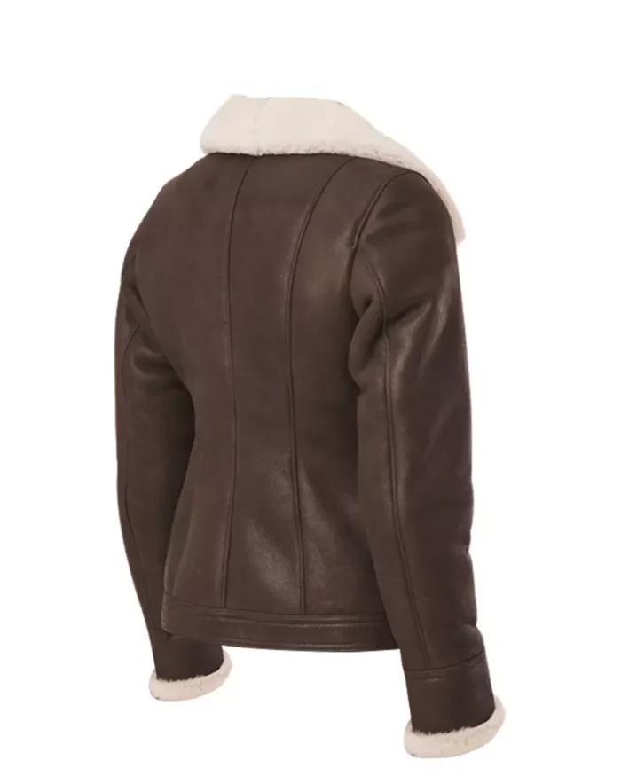 Women Brown B3 RAF Aviator Shearling Jacket 1