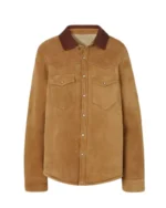 Women’s Camel Suede Classic Leather Shirt