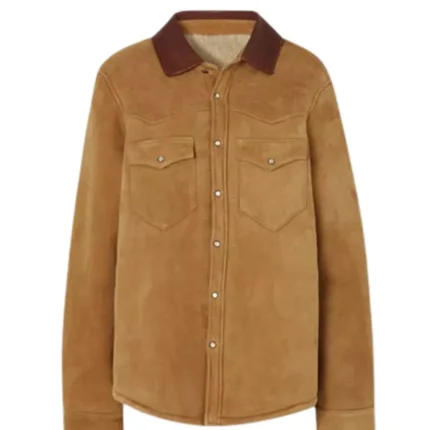 Women’s Camel Suede Classic Leather Shirt