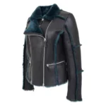 Womens Real Sheepskin Aviator Jacket 2