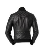 Black Leather Bomber Jacket For Men 2