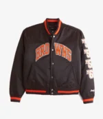 Unisex Abercrombie Cleveland Browns Lettermen Varsity Bomber Jacket