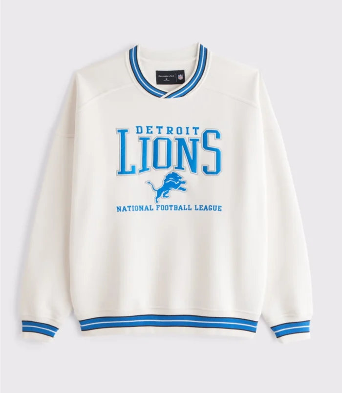 Abercrombie Detroit Lions Graphic Crew Sweatshirt For Unisex