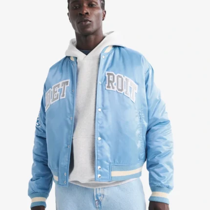 Abercrombie Detroit Lions Varsity Satin Jacket Unisex