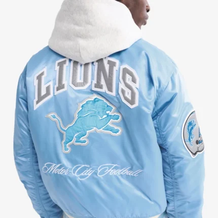 Unisex Abercrombie Detroit Lions Varsity Satin Jacket