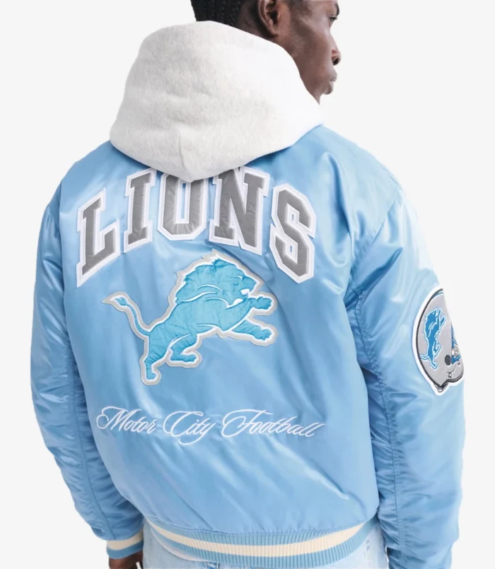 Unisex Abercrombie Detroit Lions Varsity Satin Jacket