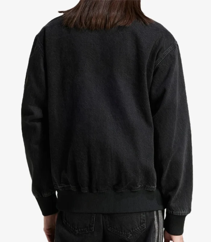 Unisex Adidas Originals Zip-up Black Denim Jacket
