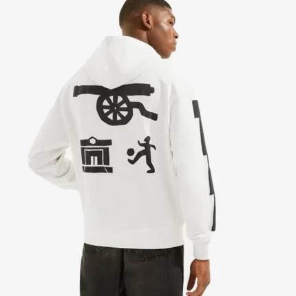 Arsenal N7 Pre-Historic White Hoodie For Unisex