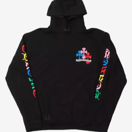 Chrome Hearts Multi Color Cross Cemetery Zip Up Black Fleece Hoodie For Unisex