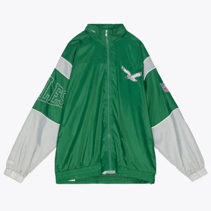 Unisex Eagles Kelly Green Full-Zip Sideline Satin Jacket