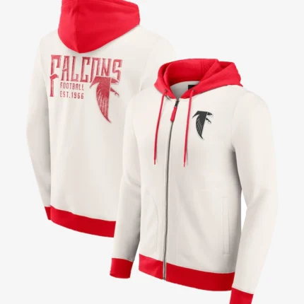 Fanatics Atlanta Falcons Distressed Graphics White Hoodie For Unisex