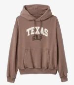 Gap Texas Logo Oversized Brown Hoodie For Unisex