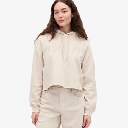 Gap × BÉIS Oversized Fleece Crop Hoodie For Women