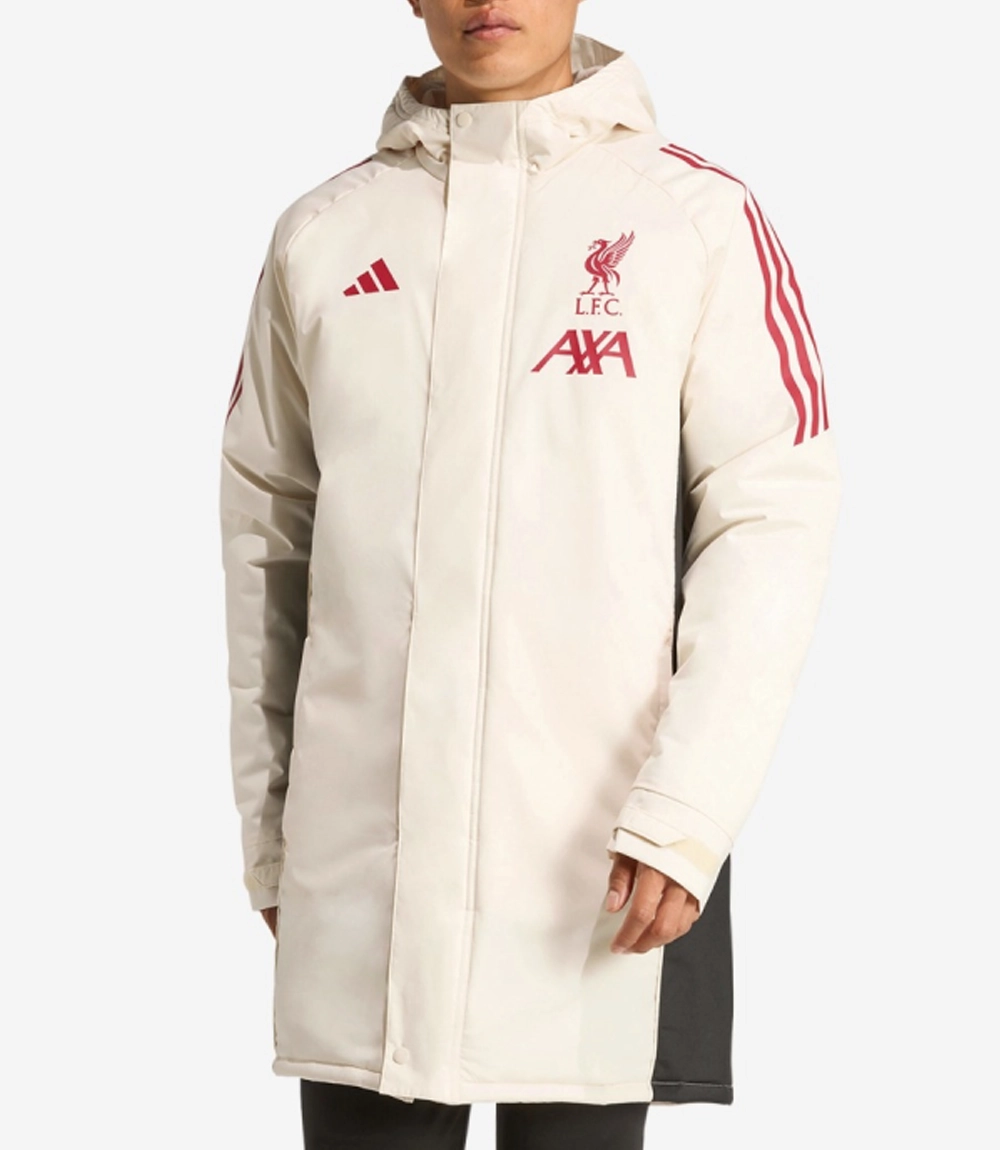 LFC Adidas 2025 26 Domestic Long Match Day Jacket Adidas Liverpool FC Domestic Long Match Day Jacket Black and White