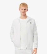 Lacoste x Novak Djokovic The GOAT White Fleece Jacket For Unisex