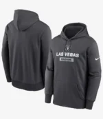 Las Vegas Raiders Anthracite Toss Sweep Performance Grey Hoodie For Unisex