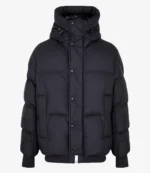 MONCLER Risler Quilted Shell Black Puffer Hooded Down Jacket For Unisex